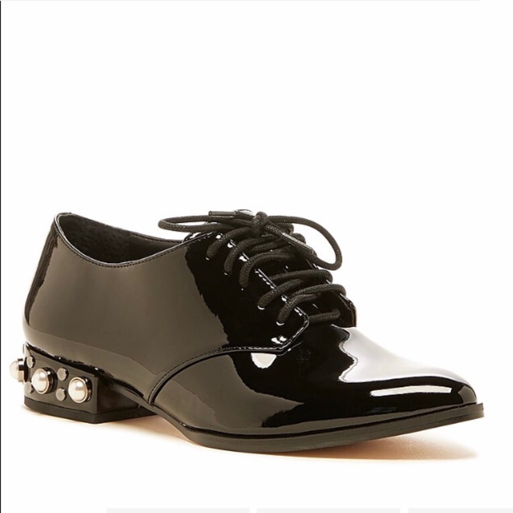 Black patent leather sole society shoes